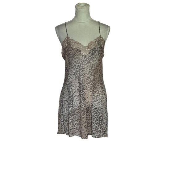 Victoria's Secret Dresses & Skirts - Vintage Y2K 00s Victoria’s Secret Taupe Leopard Slip Dress Boho Fairy Grunge  L